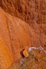 USA, Utah. Crystal Geyser, a cold water geyser, travertine geological formation, near Green River.