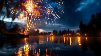 Fototapeta premium fireworks that are lively and clean