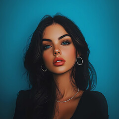 Portrait of a Beautiful Girl, Woman in a Meadow