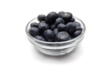 Bowl of Fresh Blueberries on a white background