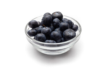 Bowl of Fresh Blueberries on a white background