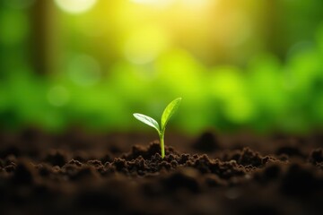 Fototapeta premium Healthy coffee plant seedlings thriving in natural light , environment, organic
