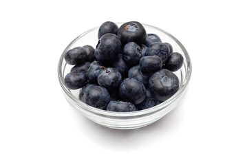 Bowl of Fresh Blueberries on a white background