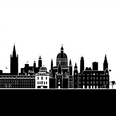 Fototapeta premium A city skyline obscured skyline silhouette 