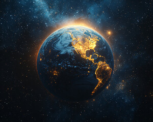 Obraz premium Half Illuminated Earth background wallpaper