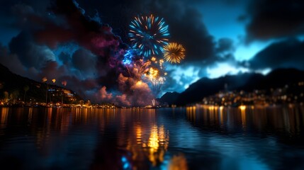 Fototapeta premium fireworks that are lively and clean