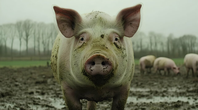 Muddy Pig Photo: Farm Animal Closeup