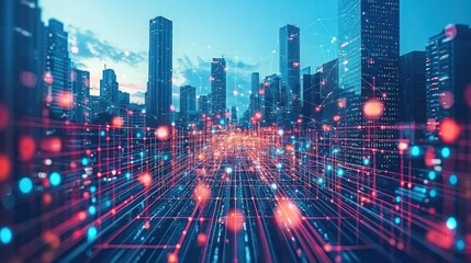 Futuristic Cityscape: Networked Urban Landscape