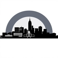 Fototapeta premium Seattle skyline in watercolor blue dynamic for creative and modern compositions skyline silhouette 