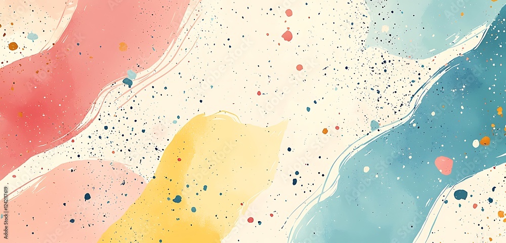 Poster a cute pastel-colored background with soft tones and simple shapes, creating a playful and joyful ba