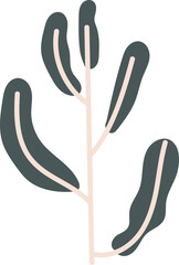 Handdrawn Abstract Floral Branch