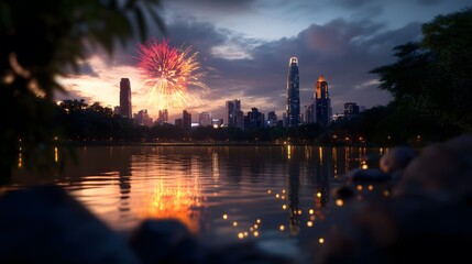 Fototapeta premium fireworks that are lively and clean