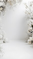 Fototapeta premium White Floral Arrangement on White Background