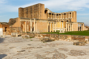 Fototapeta premium Sardis ancient city. Historic ancient city building. Historical buildings of the Capital of Lydia.