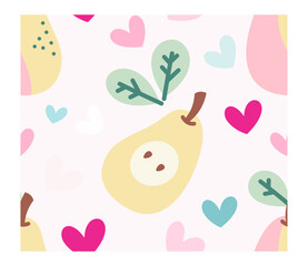 Scrapbook, fundo, patterns, padrão de repetição, estampa, peras, frutas, primavera