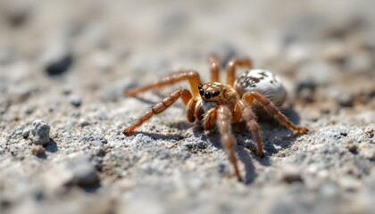 Spider closed up macrro pictures, clear eyes, with light brown colour