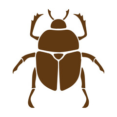 vector illustration of a beetle, Silhouette design of dung beetle logo. 