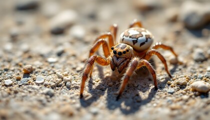 Spider closed up macrro pictures, clear eyes, with light brown colour