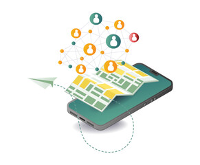 Network map location application smartphone technology