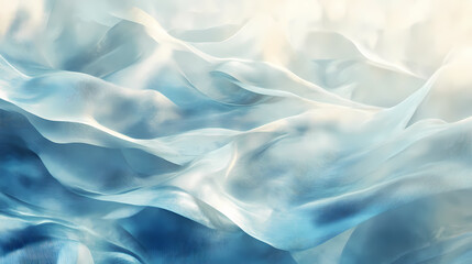 Obraz premium Abstract wavy pattern in soft silver and blue tones. Ephemeral Aesthetic. Illustration