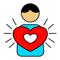 Healthy icon. filled outline icon style