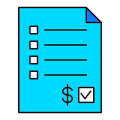 Medical cost icon. filled outline icon style