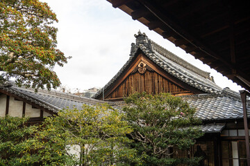 Japanese architecture with a zen garden