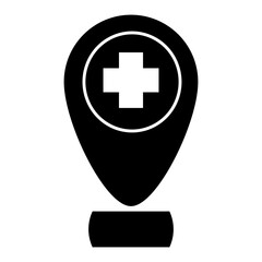 Medical location icon. solid icon style