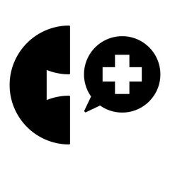Medical call icon. solid icon style