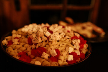 Pasta with feta chees and tomatoes
