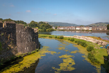 Obraz premium Views of the Caerphilly Castle in Wales