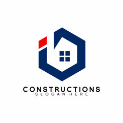 Real Estate logo design with letter ID concept.