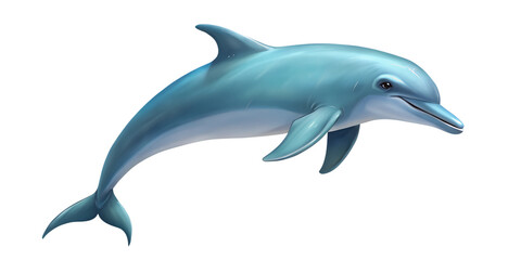 Fototapeta premium Dolphins swim gracefully in vibrant blue waters during a sunny day, showcasing their playful nature and intelligence in the ocean Transparent PNG