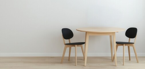 home decor minimalism with space-saving scandinavian. Drop-leaf dining table in natural ash wood, perfect for small spaces in Scandinavian-inspired interiors