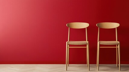 home decor minimalism with space-saving scandinavian. Stackable dining chairs with woven seats and beechwood frames, reflecting Scandinavian craftsmanship