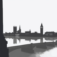 Obraz premium Night city skylinenight city skylinenight city landscapenight city with moon skyline silhouette 