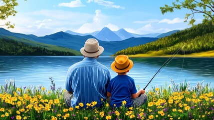 Grandparents Bonding with Grandchildren grandfather reading bedtime stories to a curious child under a cozy blanket