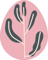 Easter Egg With Floral Branch Handdrawn