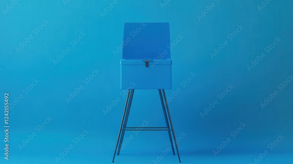 Poster minimalist blue object on simple background