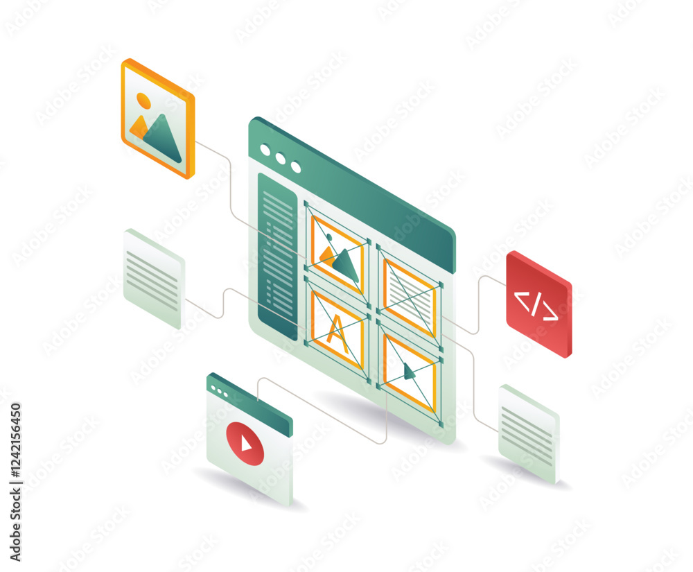 Poster monitor screen data layout media design