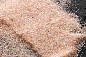 Pink Himalayan sea salt fine grain and crystals.