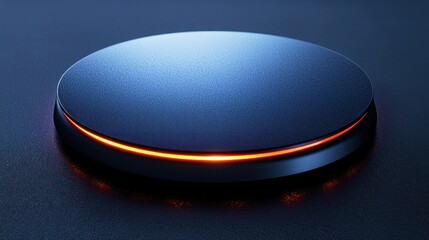 Illuminated circular platform, dark background, product display