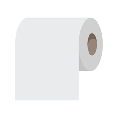 Toilet paper isolated on a white background. Tissue for use in the toilet room. Toilet paper illustration flat vector symbol from bathroom collection for mobile apps, web, infographics and ui, EPS 10.