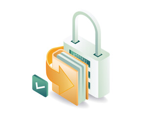 Data security symbol image information concept illustration