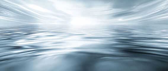 Abstract silver water, light horizon.  Background blur, website design