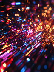 Abstract glowing streaks, digital flow, technology background