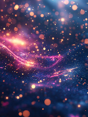 Abstract cosmic nebula, glowing particles, vibrant colors, space background, ideal for design