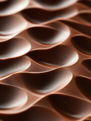 Abstract Chocolate Texture, Close-up, Waves, Background, Food Design