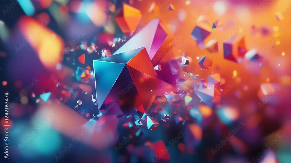 Poster colorful abstract shapes in dynamic motion create an immersive visual experience