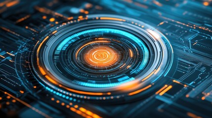 Modern Technology Background with Security Elements